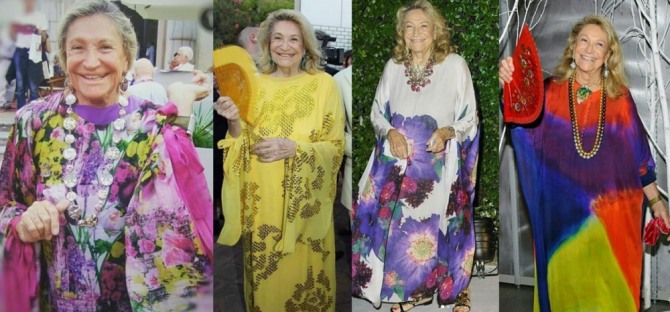 Итальянский дизайнер элитных украшений Марта Марзотто (Marta Marzotto) и ее летний гардероб в стиле бохо для пожилых женщин за 75