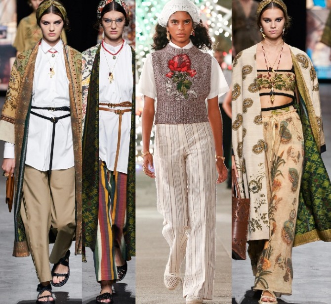 модные брюки весна-лето 2021 года от бренда Christian Dior - женская мода с подиумов
