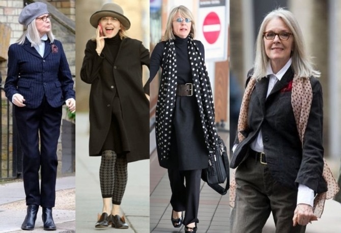 уличный стиль американской актрисы Дайан Китон (Diane Keaton) - 75 лет