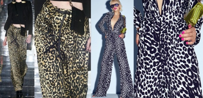 дамские брендовые брюки с модных показов 2021 года с принтом леопард и снежный барс