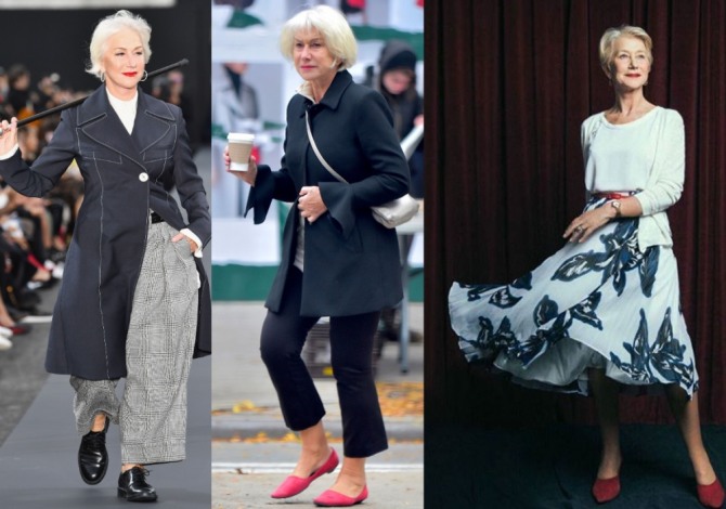 безупречный уличный стиль от английской актрисы Хелен Миррен (Helen Mirren) - 75 лет