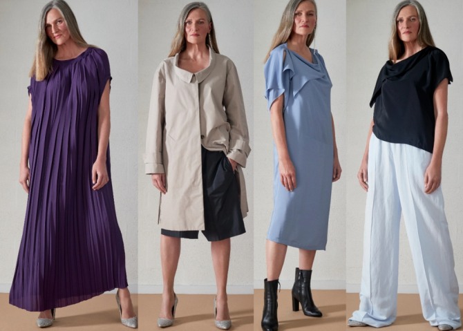 красивые платья, плащ, брюки, топ - модели для пожилых женщин на сезон весна-лето 2021 года от немецкого дизайнера Lutz'а Huelle  