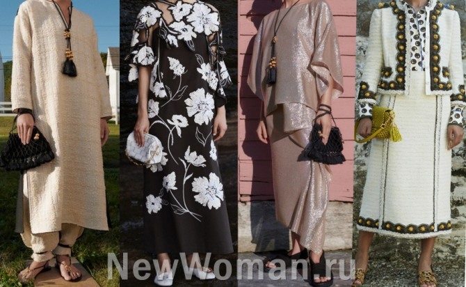  фото нарядов для пожилых, платья-костюмы для тех, кому за 60 и 65 лет - новинки из дизайнерской коллекции на сезон весна-лето 2021 года Tory Burch