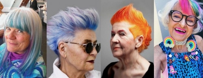 веселые бабушки с молодежным окрашиванием волос