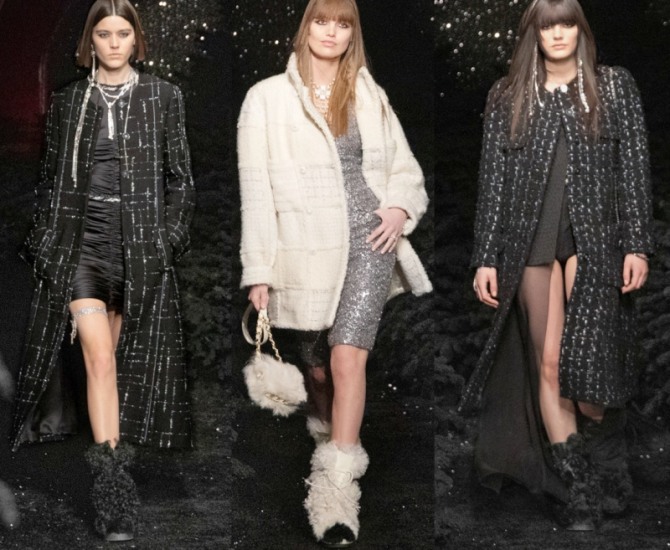 дамские пальто 2022 года из твида - фото из коллекции Chanel