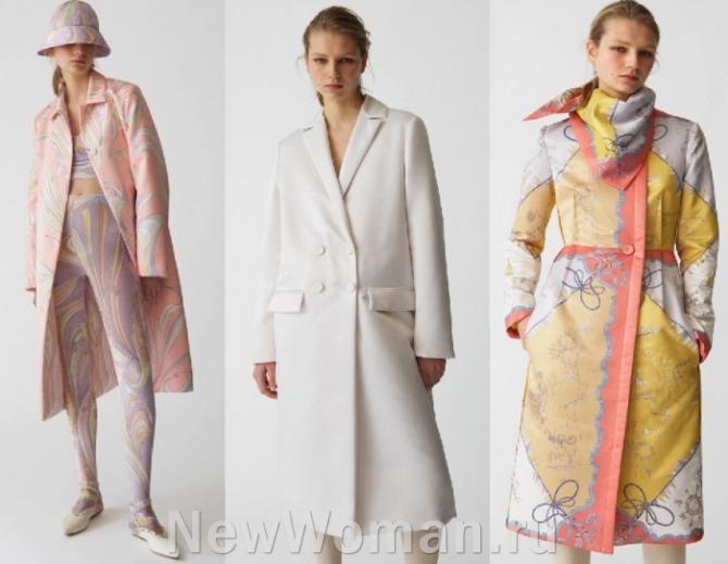 легкие пальто для девушек с ярким рисунком, светлые от бренда Emilio Pucci на 2022 год - фото