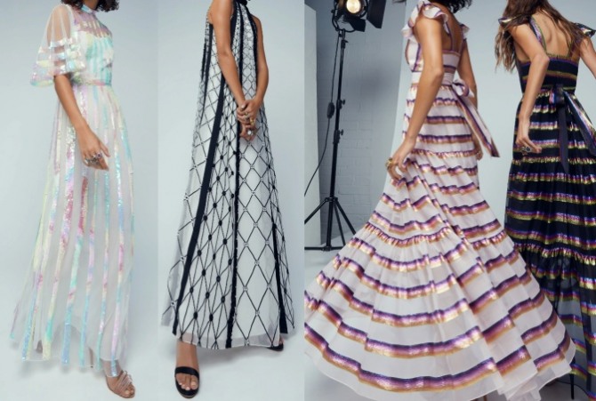 выпускные платья 2021 года с принтами из прозрачных тканей - новинки с модных показов