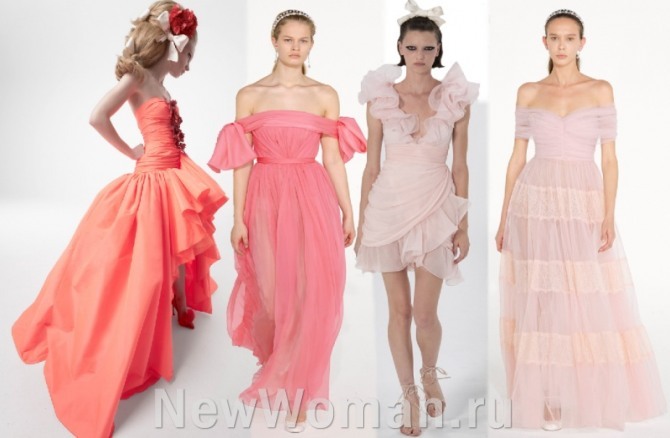 выпускные платья 2021 розового и пастельно-розового цвета
