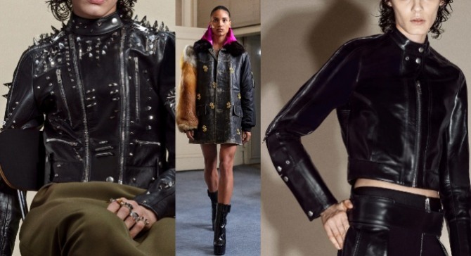 модели кожаных демисезонных женских курток 2022 года