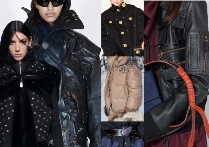 декоративные элементы женских курток 2022 года из металла - фото из коллекций мировых кутюрье