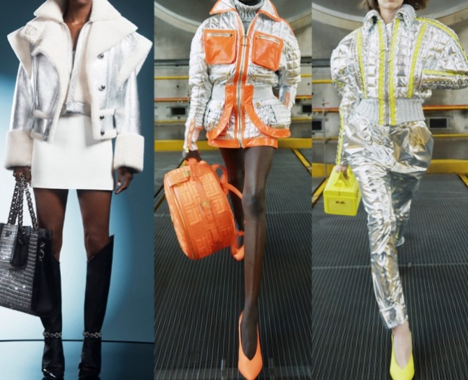 женские куртки цвета серебра - новинки с модных показов на 2022 год