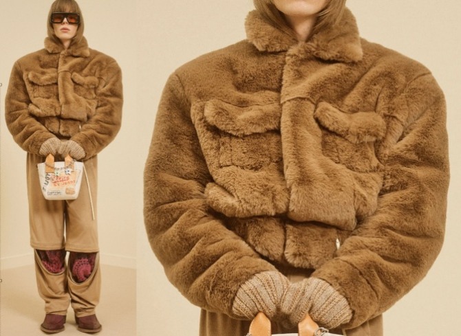 зимняя меховая женская куртка из плюша - в 2022 году зимой по-прежнему в тренде одежда "чебурашка"