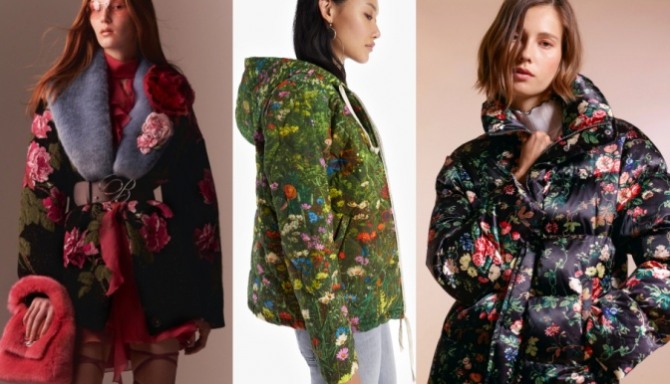 самые модные куртки для девушек и женщин с цветочным рисунком ткани - тренды 2022 года, фото с недель европейской моды