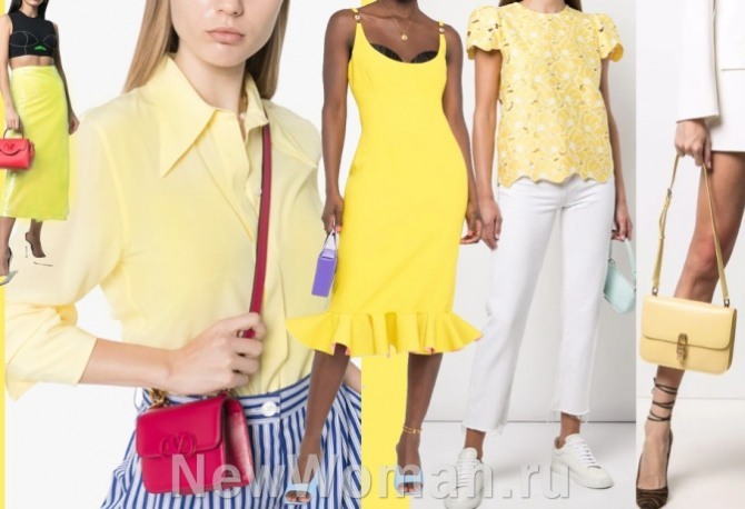 летняя одежда и аксессуары желтого цвета - тренды 2021 года