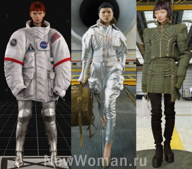 космическая тема в моде на женские куртки 2022 года