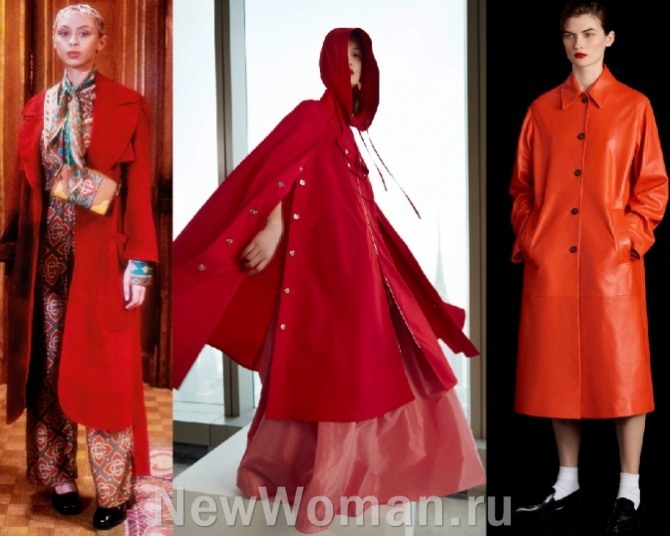 в модном сезоне 2022 будут актуальны женские плащи красного цвета