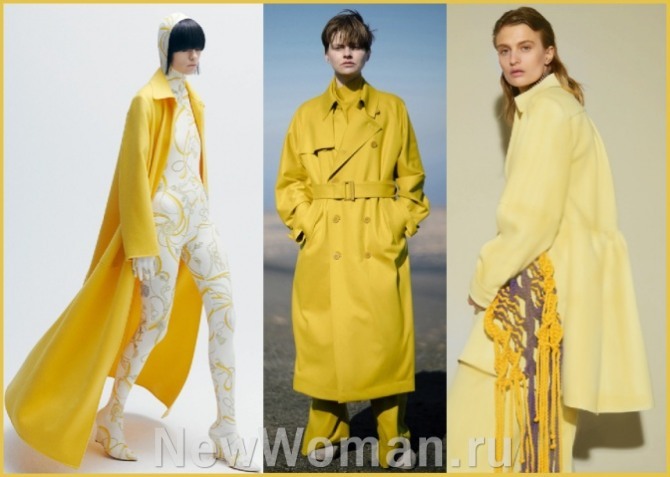 плащи желтого цвета длинные - новинки 2022 года от модных домов