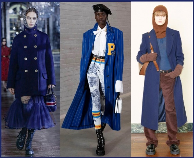 женские пальто 2022 года в синей цветовой гамме