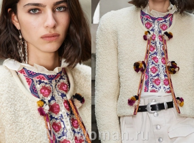 вышивка на блузках 2022 года - бренд Isabel Marant
