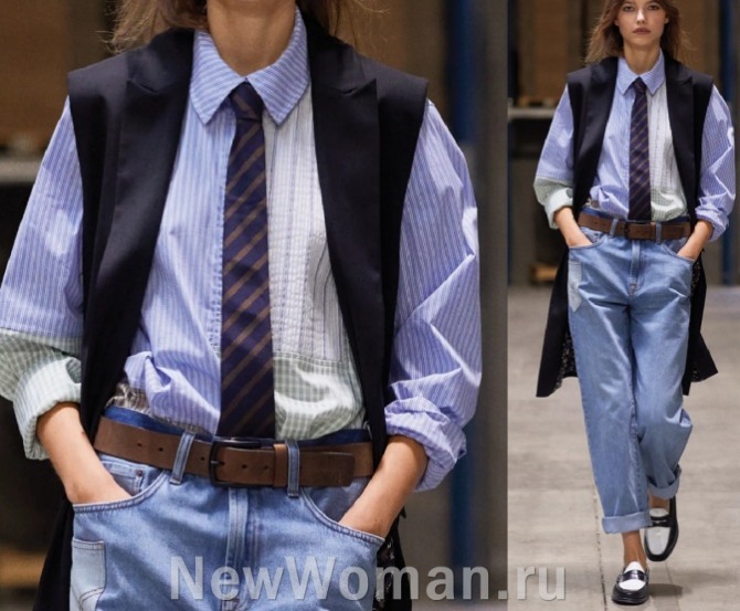 деловая мода 2022 с блузками и джинсами