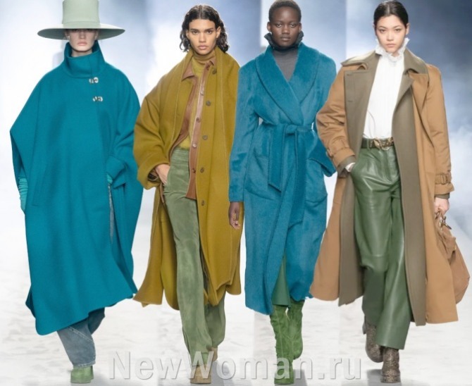 женские модные пальто миди в стиле минимализм  на сезон осень-зима 2021-2022 от итальянского модного дома Alberta Ferretti  - миланская неделя моды