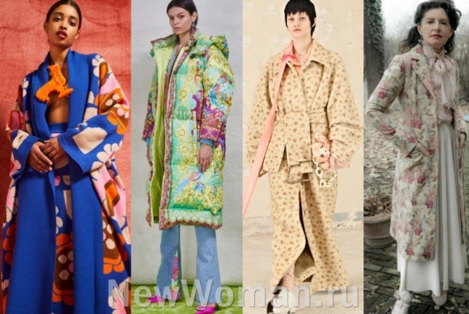 модные женские плащи на весну 2022 года с цветочным рисунком ткани