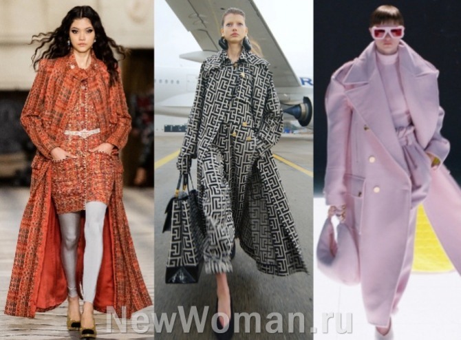 шикарные образы 2022 года с женским пальто в стиле тотал-лук и тотал-принт