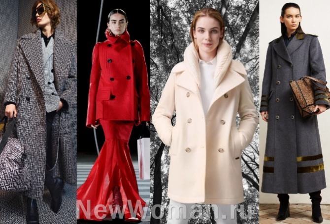 какие пальто для девушек и женщин актуальные в 2022 году - двубортные