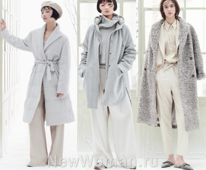 С чем носить пальто - стильные образы в пастельной гамме. Итальянский бренд люксовой теплой женской вязаной и трикотажной одежды Брунелло Кучинелли - тенденции на весну, осень, зиму 2022 года, пальто в пастельных тонах
