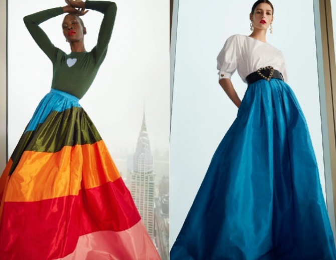 вечерние пышные бальные юбки макси длины - фото из коллекций европейской моды