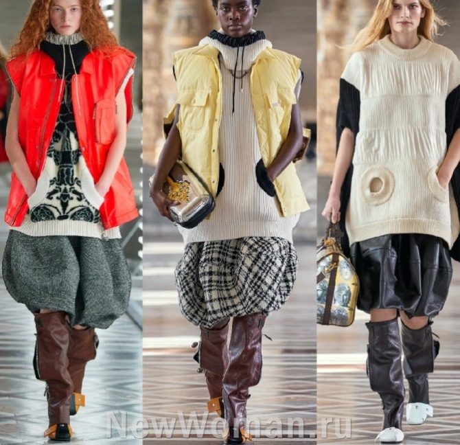 юбка-баллон 2022 года, с чем носить и сочетать - осенне-зимние образы от бренда Louis Vuitton