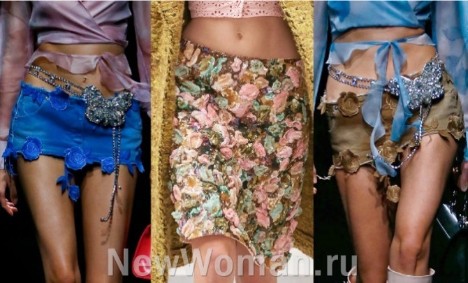 красивые нарядные юбки 2022 года с цветочными аппликациями
