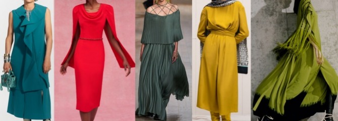 фото однотонных цветных платьев для пожилых женщин для торжества - мода 2022 года