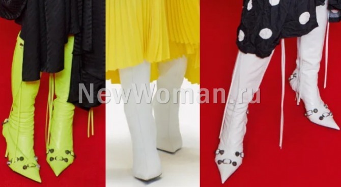 элитные изящные сапоги из Франции из коллекции модного дома Беленсиага на весну 2022 года