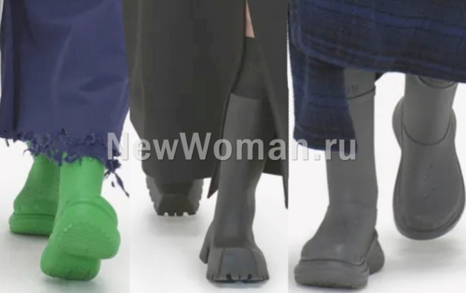модели резиновых женских сапог из дизайнерской коллекции Баленсиага на 2022 год