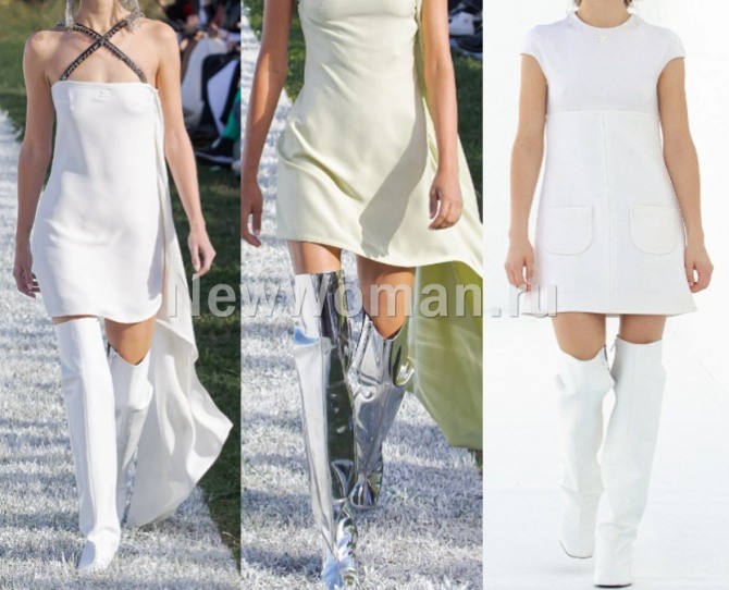 летние белые и серебряные высокие сапоги от кутюр - самые модные женские сапоги 2022 года - главные тенденции