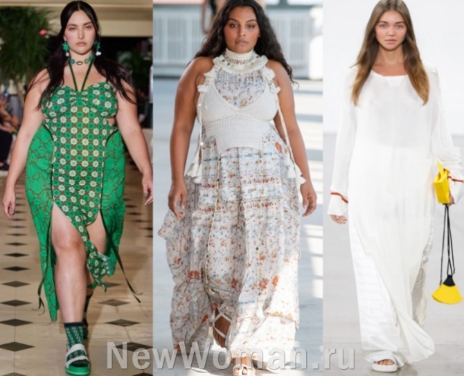 стильные луки с подиума - красивые платья для полных девушек и женщин на сезон Лето 2022 и Весна 2022.