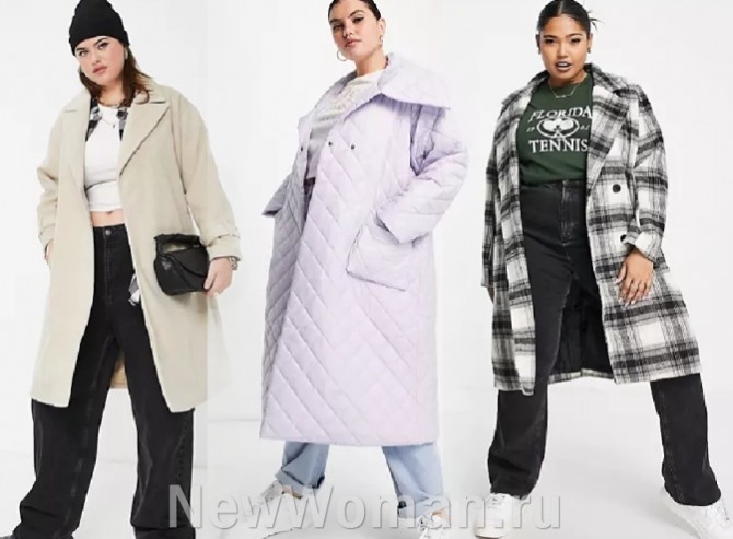 купить модное женское пальто большого размера на asos.com - модели весна-лето 2022 года