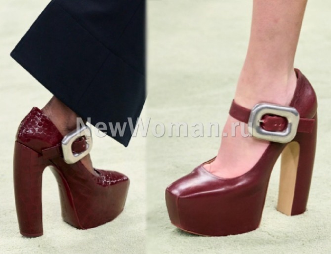 главные тенденции в моде на женские туфли 2023 года - высокая платформа в носочной части - фото из коллекции Bottega Veneta (Миланская неделя моды)
