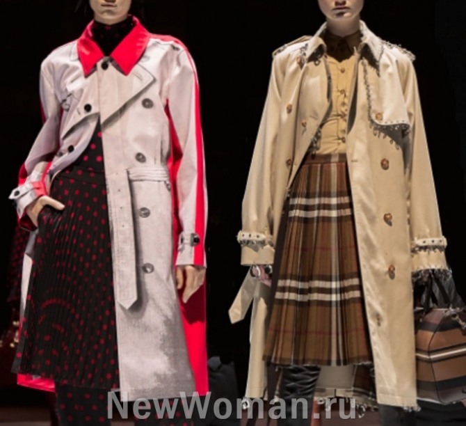 женские кожаные тренчи 2023 года на весну и осень от модного дома Burberry (Лондонская неделя моды)