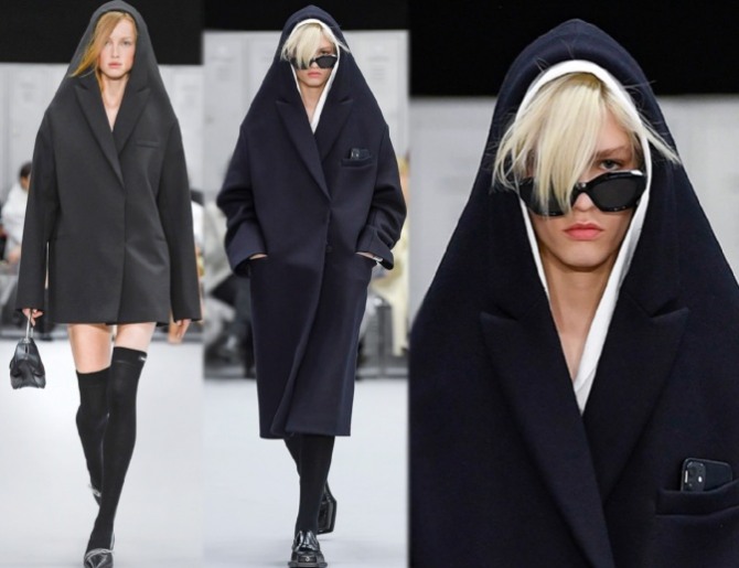 женское пальто 2023 года от бренда Coperni (Парижская неделя моды)