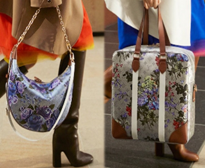дорожные шелковые сумки с цветочным принтом - Louis Vuitton (Парижская неделя моды) 2023 год