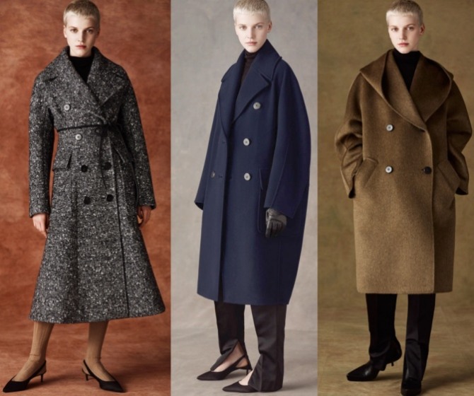 люксовые женские пальто 2023 года Max Mara Atelier (Италия) - фото моделей миди из мягкой шерсти