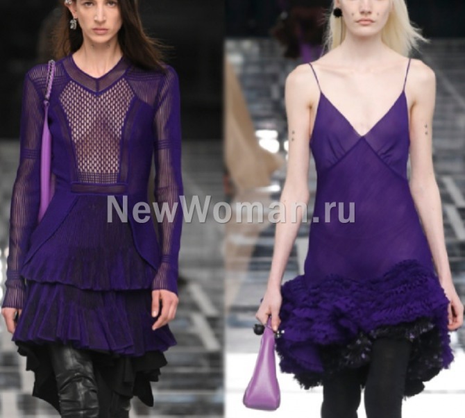 фиолетовые вечерние платья 2023 года с оборками из Франции с сапогами-чулками
