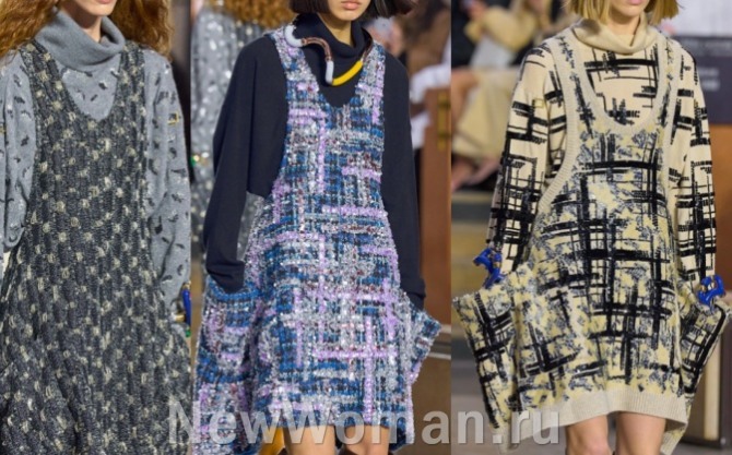 новинки зимних сарафанов для работы и учебы - тренды 2023 года от модного дома Louis Vuitton (Парижская неделя моды)