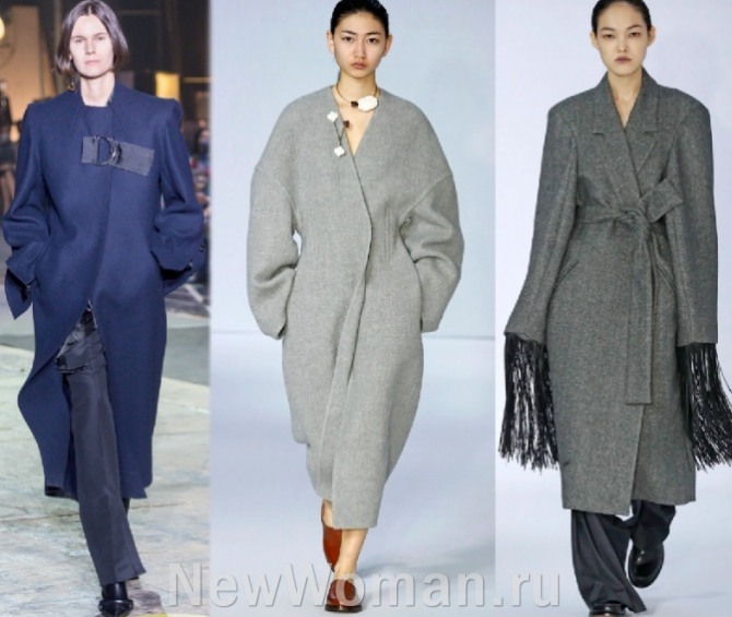 женские пальто миди с запахом - главные тенденции пальтовой европейской моды 2023 года
