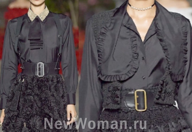 блузки из черного сатина от Christian Dior, RESORT 2023