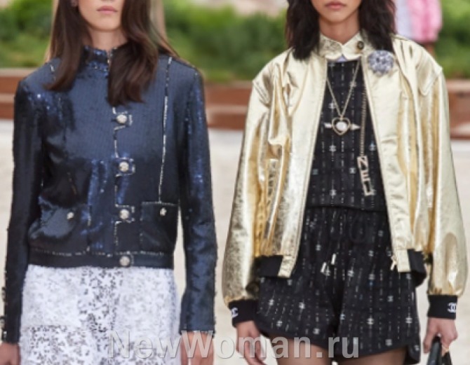 молодежные варианты куртки бомбер для девушек на сезон весна-лето 2023 - Chanel (Париж), Resort 2023