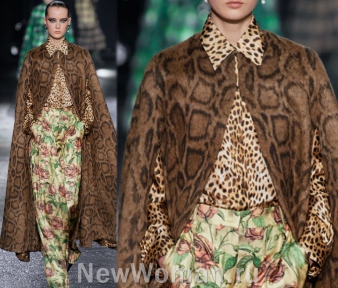 шелковая блузка с леопардовым принтом - Roberto Cavalli (Миланская неделя моды
