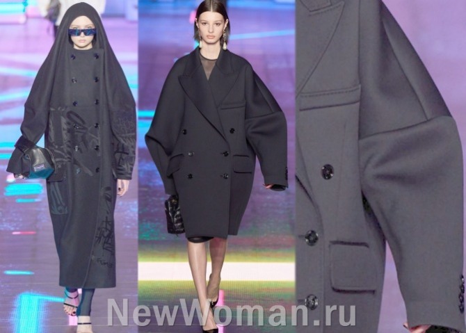 пальто для женщин черного цвета с миланской недели моды 2023